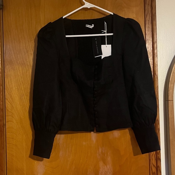 Reformation Black Button-Up Blouse - Picture 4 of 6
